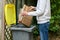 A man sorting waste.