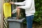 A man sorting waste.