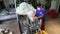 Man sorts silk cocoons.