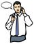 A Man speaking on a Mobile Phone. JPG and EPS