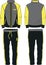 Man Sport Suit coat jacket zipper and joggers pants template yellow