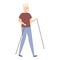 Man sport walking icon cartoon vector. Senior travel