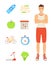 Man Sportive Person Icons Vector Illustration