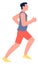 Man in sportswear running. Active character. Jogging person