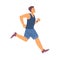 Man in sportswear running marathon or runner training a vector illustration