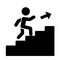 Man on Stairs Going Up Icon. Vector