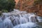 Man standing at Beaver Falls near Supai, Arizona