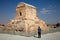 A Man Standing Beside Cyrus Tomb in Pasargad of Iran