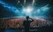 Man Standing in Front of Large Concert Crowd