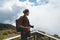 Man standing on a high viewpoint in Doi Inthanon park