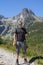 Man standing on a hiking trail in the High Tatras