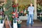 Man standing outside florist