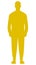 Man standing silhouette - golden simple, isolated - vector