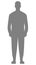 Man standing silhouette - gray simple, isolated - vector
