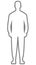 Man standing silhouette - gray simple outline, isolated - vector