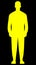 Man standing silhouette - yellow simple, isolated - vector