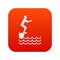 Man standing on springboard icon digital red