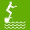Man standing on springboard icon green