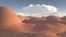 Man stands in rock desert