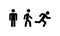 Man stands, walk and run icon. Human movement sign. Vector on isolated white background. EPS 10
