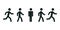 Man stands, walk, run icon set. People sign â€“ vector