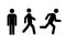 Man stands, walk and run icon set . People symbol