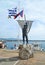 Man statue at Navarinou road Kalamata Peloponnese Greece