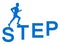 Man step the text-stairway, people with motivation to achieve the goal
