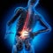 Man with strong pain in spine - 3D illustration