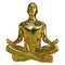 Man stylized figure peace of mind lotus pose golden polished