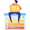 Man subscriber increase statistic vector flat icon