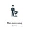 Man succesing vector icon on white background. Flat vector man succesing icon symbol sign from modern business collection for
