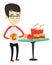 Man suffering from heartburn vector illustration