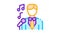 Man In Suit With Microphone Singing Recital Icon Animation