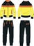 Man suit set zipper hoodie jacket joggers pants yellow template