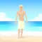 Man Summer Beach, Muscular Body Guy
