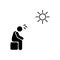 Man, sun, sensitive, aggressive icon. Element of systemic lupu icon. Premium quality graphic design icon. Signs and symbols