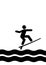 Man surfing graphic in black and white
