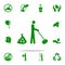 the man sweeps green icon. greenpeace icons universal set for web and mobile