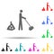 the man sweeps green multi color style icon. Simple glyph, flat vector of greenpeace icons for ui and ux, website or mobile