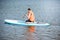 Man swimming on the paddleboard