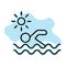 Man swimming summer line icon. Element