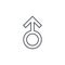 Man symbol thin line icon. Linear vector symbol