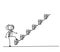 Man Taking Next Step or Achievement Cartoon