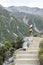 A man taking photo along the walking trail to the Blue Lakes and Tasman Glacier View, Aoraki / Mount Cook National Park