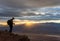 man taking a picture of the sunset at Dante\\\'s View in death valley