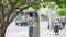 Man talking on the old street public phone Taza bazaar