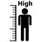 Man tall scale icon on white background. height sign. Tall person symbol. flat style