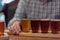 Man tasting craft beer from a flight