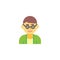 Man teacher avatar character flat icon
